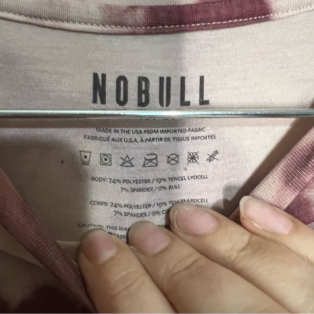 NOBULL‎ Women's Long Sleeve Burgundy Tie-Dye Top - Picture 5 of 8